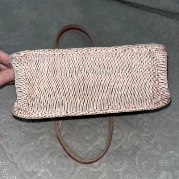 Prada Authentic Canvas Tote with Red Leather Trim - Picture 6 of 9